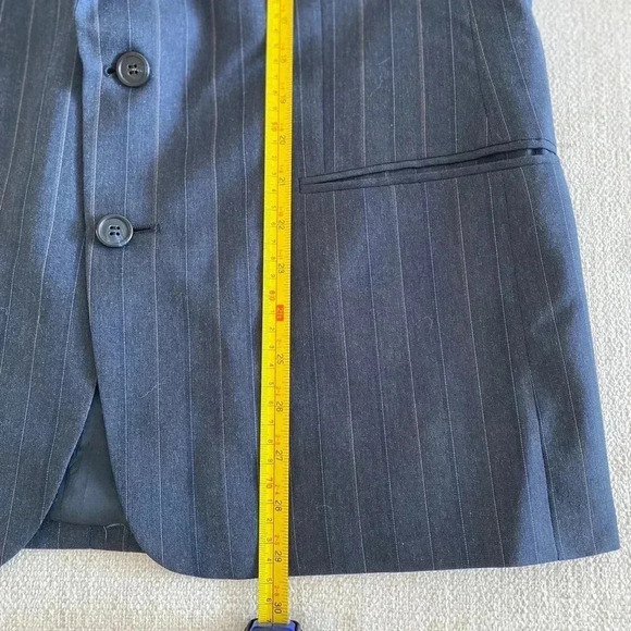 Valentino Uomo 100% Virgin Wool Preppy Pinstripe Blue Blazer Sz 39S Medium Acade - Picture 12 of 16